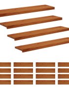 vidaXL Lépcsőfok 20 db 120 x 30 x 2 cm Barna Tömör Tölgyfa