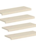 vidaXL Lépcsőfok 4 db 80 x 25 x 2 cm Fehér Tömör Tölgyfa