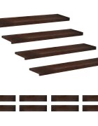 vidaXL Lépcsőszőnyegek 12 db 110 x 25 x 2 cm Sötét Barna Tömör bükkfa