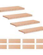 vidaXL Lépcsőszőnyegek 12 db 80 x 25 x 2 cm Természetes Tömör bükkfa