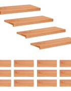 vidaXL Lépcsőszőnyegek 16 db 70 x 25 x 2 cm Lakk Tömör bükkfa