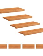 vidaXL Lépcsőszőnyegek 8 db 80 x 30 x 2 cm Világos Barna Tömör bükkfa