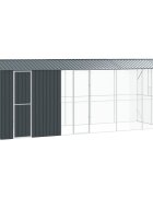 vidaXL Madár kalitka Antracit 645 x 208 x 247 cm Horganyzott acél