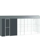 vidaXL Madár kalitka Antracit 645 x 310 x 247 cm Horganyzott acél