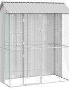 vidaXL Madár kalitka Szürke 215 x 110 x 247 cm Horganyzott acél