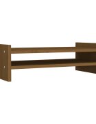 vidaXL mézbarna tömör fenyőfa monitorállvány 50x27x15 cm