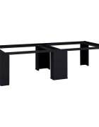 vidaXL Mosógép Talp 2 db Fekete 127 x 545 x 325 cm Acél