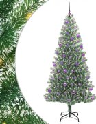 vidaXL Mű karácsonyi fa hóval borítva LED fényekkel 300 LED-del 210 cm