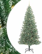 vidaXL Mű karácsonyi fa hóval borítva LED fényekkel 300 LED-del 240 cm