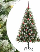 vidaXL Műanyag Hajtogatós Karácsonyfa Havas Designnal 150 cm 150 LED