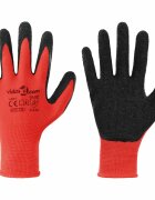vidaXL Munkakesztyűk 12 db Piros és Fekete 7 / S Latex bevonat