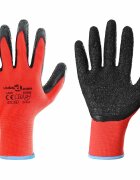 vidaXL Munkakesztyűk 24 db Piros és Fekete 9 / l Latex bevonat