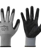 vidaXL Munkakesztyűk 24 db Szürke és fekete 10 / xl Poliészter