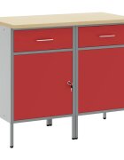 vidaXL MunkaszekrĂ©ny fiĂłkkal 2 db Piros Ă©s SzĂĽrke 100 x 55 x 85 cm