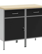 vidaXL Munkaszekrény fiókkal 2 db Fekete és Szürke 100 x 55 x 85 cm