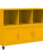 vidaXL mustársárga acél tálalószekrény 1005 x 39 x 72 cm