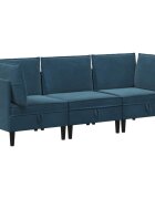 vidaXL Nappali bútor szett 3 db 210 x 70 x 82 cm Kék Bársony