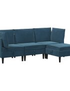 vidaXL Nappali bútor szett 4 db 210 x 140 x 82 cm Kék Bársony