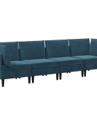vidaXL Nappali bútor szett 4 db 280 x 70 x 82 cm Kék Bársony