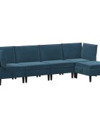 vidaXL Nappali bútor szett 5 db 280 x 140 x 82 cm Kék Bársony
