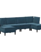 vidaXL Nappali bútor szett 6 db 280 x 140 x 82 cm Kék Bársony