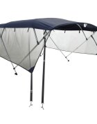 vidaXL négyágú bimini tető hálós oldalfalakkal 243x(200-213)x137 cm
