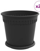 vidaXL Növénycserép 24 db Fekete Műanyag