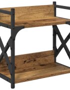 vidaXL Nyomtatóállvány Öreg fa 40 x 20 x 40 cm Szerelt Fa