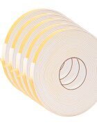 vidaXL Öntapadó habszalag 5 db Fehér 15mm x 10m CR Hab