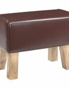 vidaXL pad 60 x 30 x 45 cm Valódi Bőr Sötét Barna