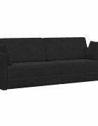 vidaXL Padlókanapé-ágy Fekete 213 x 70 x 77 cm Bársony