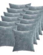 vidaXL Párna huzat 12 db HEERLEN Világoskék 50 x 50 cm Chenille Szövet