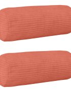 vidaXL Párna huzat 2 db HEERLEN Piros Narancs Ø 15 x 40 cm cord