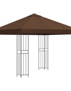 vidaXL Pavilon 3 x 3 m Barna Poliészter és acél 190 gsm