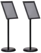 vidaXL Poszter Állványok 2 db Fekete 327 x 24 x 108 cm Alumínium