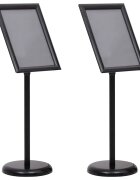 vidaXL Poszter Állványok 2 db Fekete 45 x 327 x 108 cm Alumínium