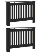 vidaXL Radiátor fedezék 2 db Fekete 112 x 19 x 815 cm Szerelt Fa