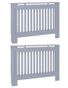vidaXL Radiátor fedezék 2 db Szürke 112 x 19 x 815 cm Szerelt Fa