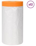 vidaXL Ragasztószalaggal ellátott porfólia 12 db Átlátszó HDPE