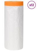 vidaXL Ragasztószalaggal ellátott porfólia 12 db Átlátszó HDPE