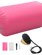 vidaXL rózsaszín PVC felfújható tornahenger pumpával 100 x 60 cm
