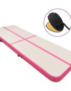vidaXL rózsaszín PVC felfújható tornamatrac pumpával 500 x 100 x 15 cm