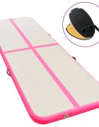 vidaXL rózsaszín PVC felfújható tornaszőnyeg pumpával 800x100x10 cm