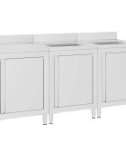 vidaXL rozsdamentes acél kereskedelmi konyhai mosogató 180 x 60 x 96 cm