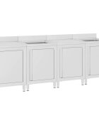 vidaXL rozsdamentes acél kereskedelmi konyhai mosogató 240 x 60 x 96 cm