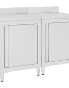 vidaXL rozsdamentes acél kereskedelmi munkapultszekrény 120x60x96 cm