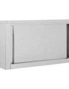 vidaXL rozsdamentes acél konyhai faliszekrény tolóajtókkal 90x40x50 cm
