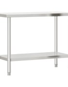 vidaXL rozsdamentes acél konyhai munkaasztal 110 x 55 x 85 cm