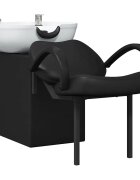 vidaXL Sampon Szék Fekete és Fehér 136 x 60 x 92 cm Műanyag