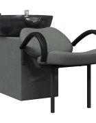 vidaXL Sampon Szék Sötét Szürke és Fekete 136 x 60 x 92 cm Műanyag